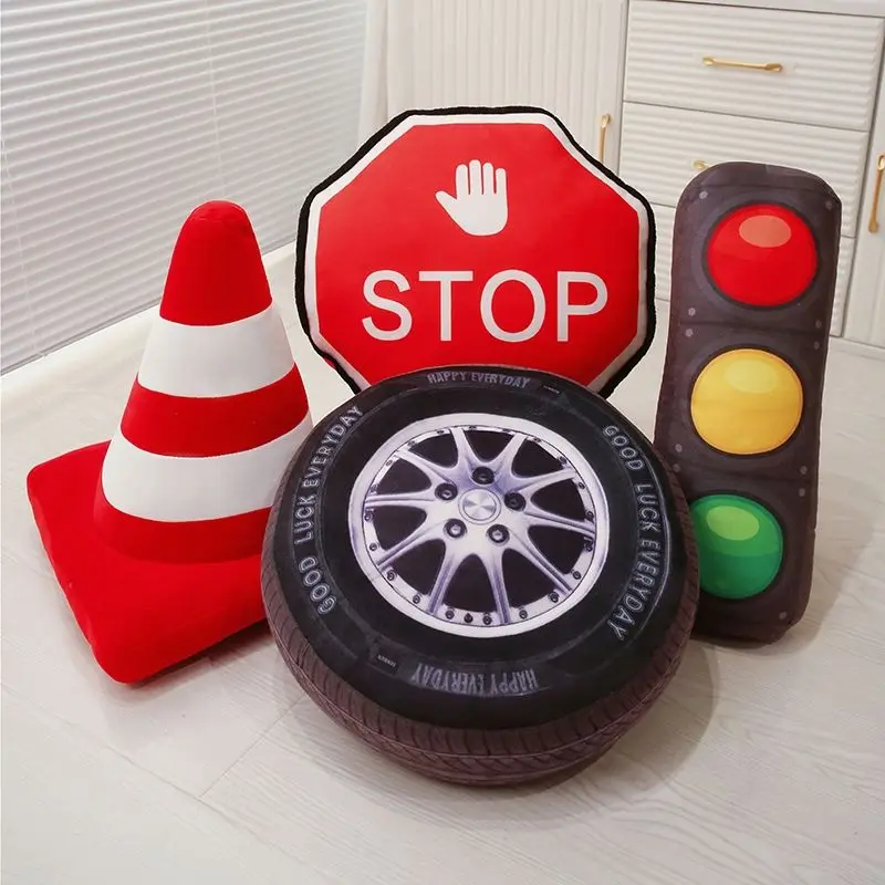 

Creative Traffic Signal Lights Plush Toys Traffic Signs Tires Sofas Throw Pillows Dolls Are Perfect Gifts for Children