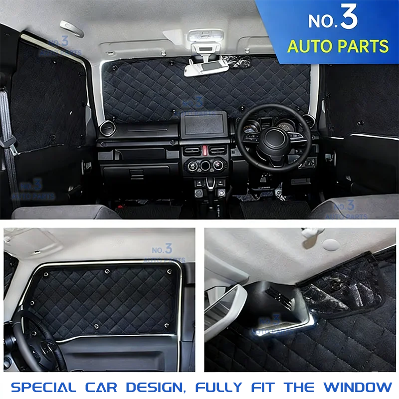 Windshield Sunshade Kit  For Suzuki Jimny JB64 Sierra JB74W 2019 2022 6 PCS Sunshade Car Sunshade Shade