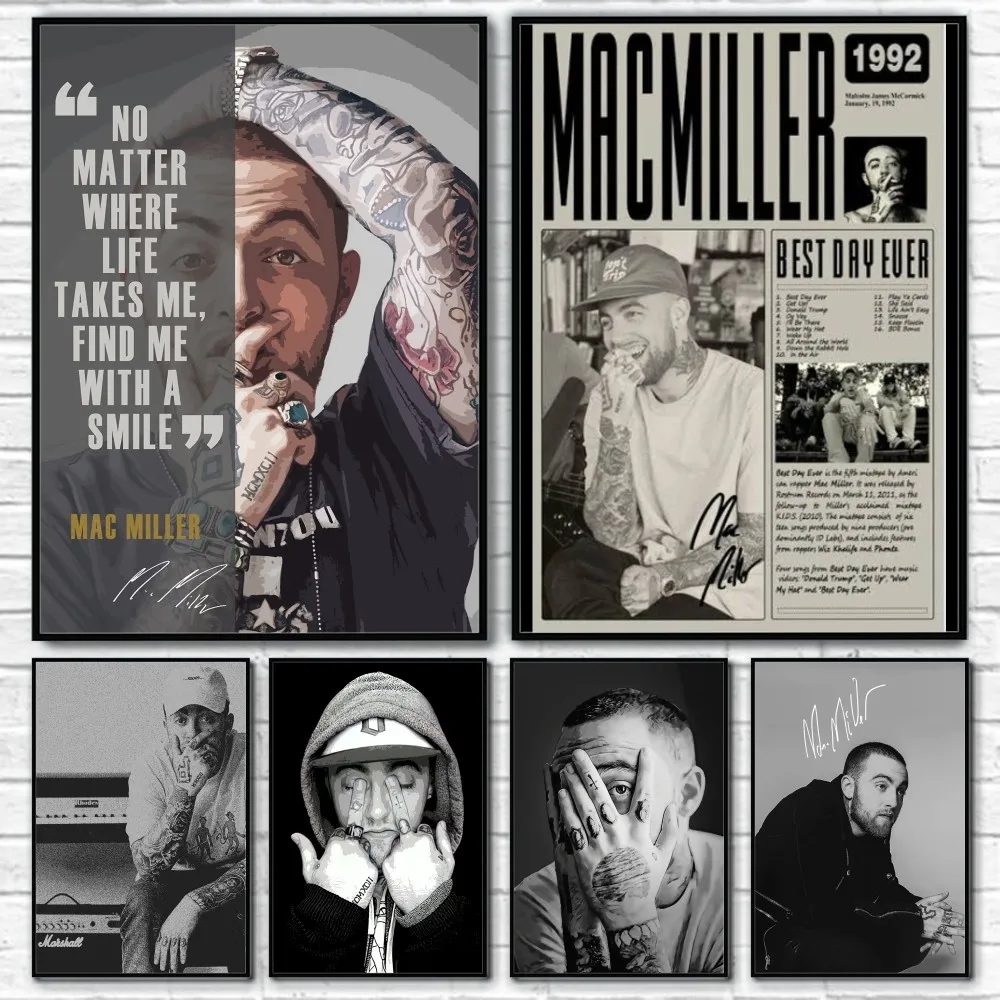Постер с рэпером M-Mac Miller, декор комнаты, украшение дома, интерьер, настенная художественная печать, водонепроницаемые постеры для гаража, спальни, подарок