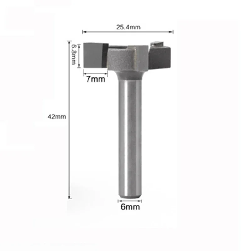 

6Mm Shank 1/4 3 Teeth T-Slot Router Bit Milling Straight Edge Slotting Cutter Cutting Handle for Wood Woodwork