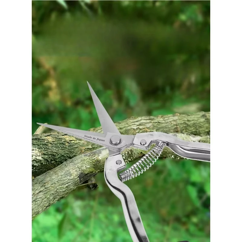 Gardening Scissors Stainless Steel Scissors Zinc Alloy Handle Fruit Tree Picking and Trimming Sawtooth Scissors Gardening Tools