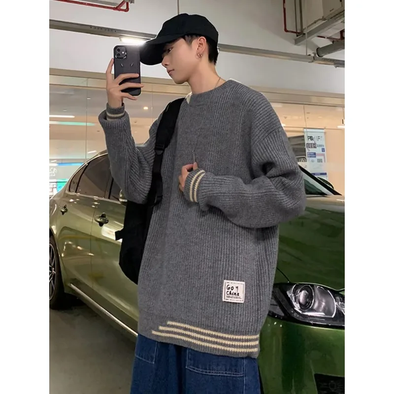 

Fashionable Trendy Round Neck Short Pullover Sweater for Autumn Winter Comfortable Breathable Casual Simple Atmospheric Sweater
