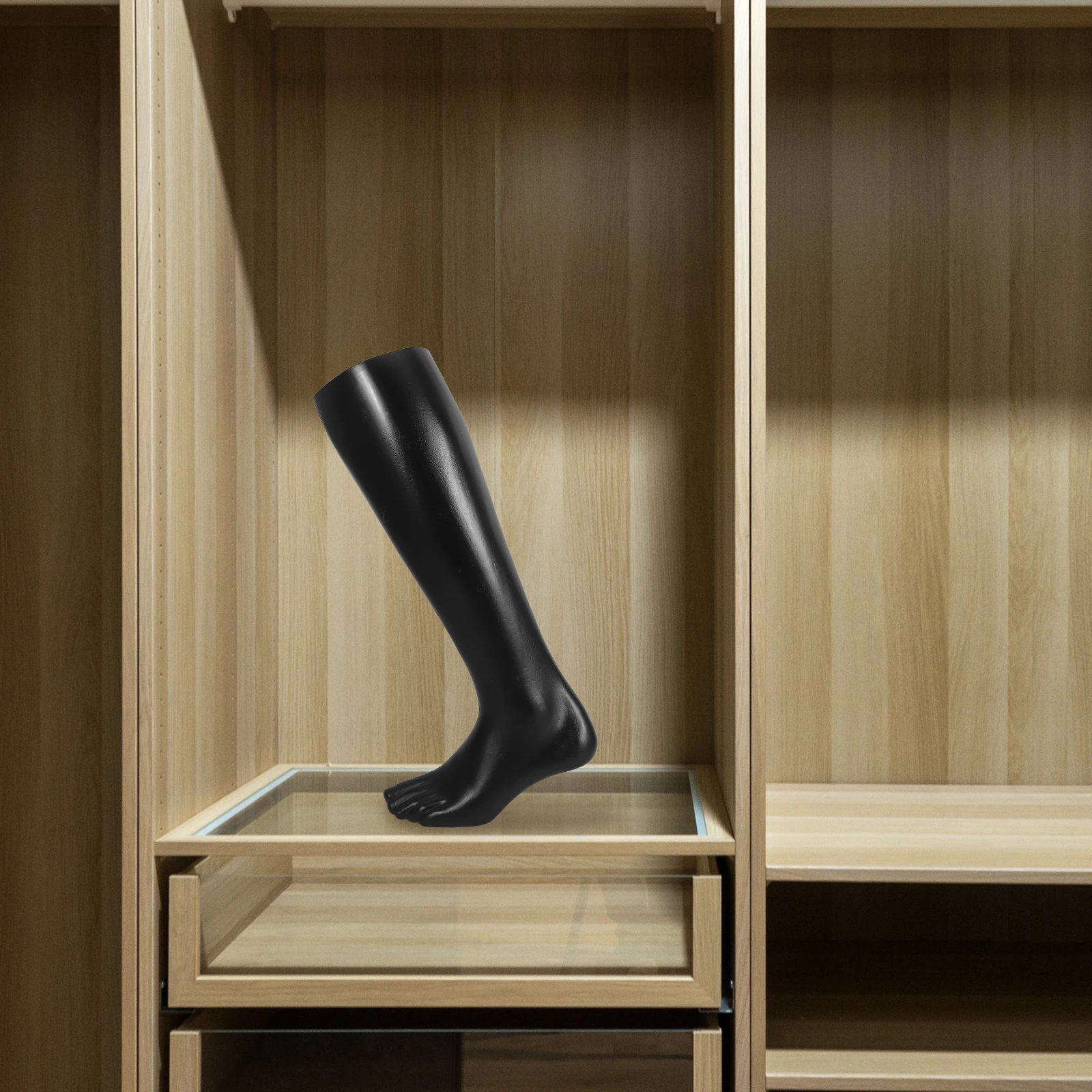 

Black Long Socks Display Plastic Foot Mannequin Mold for Male Female Stockings Ankle Stand Lightweight Retail