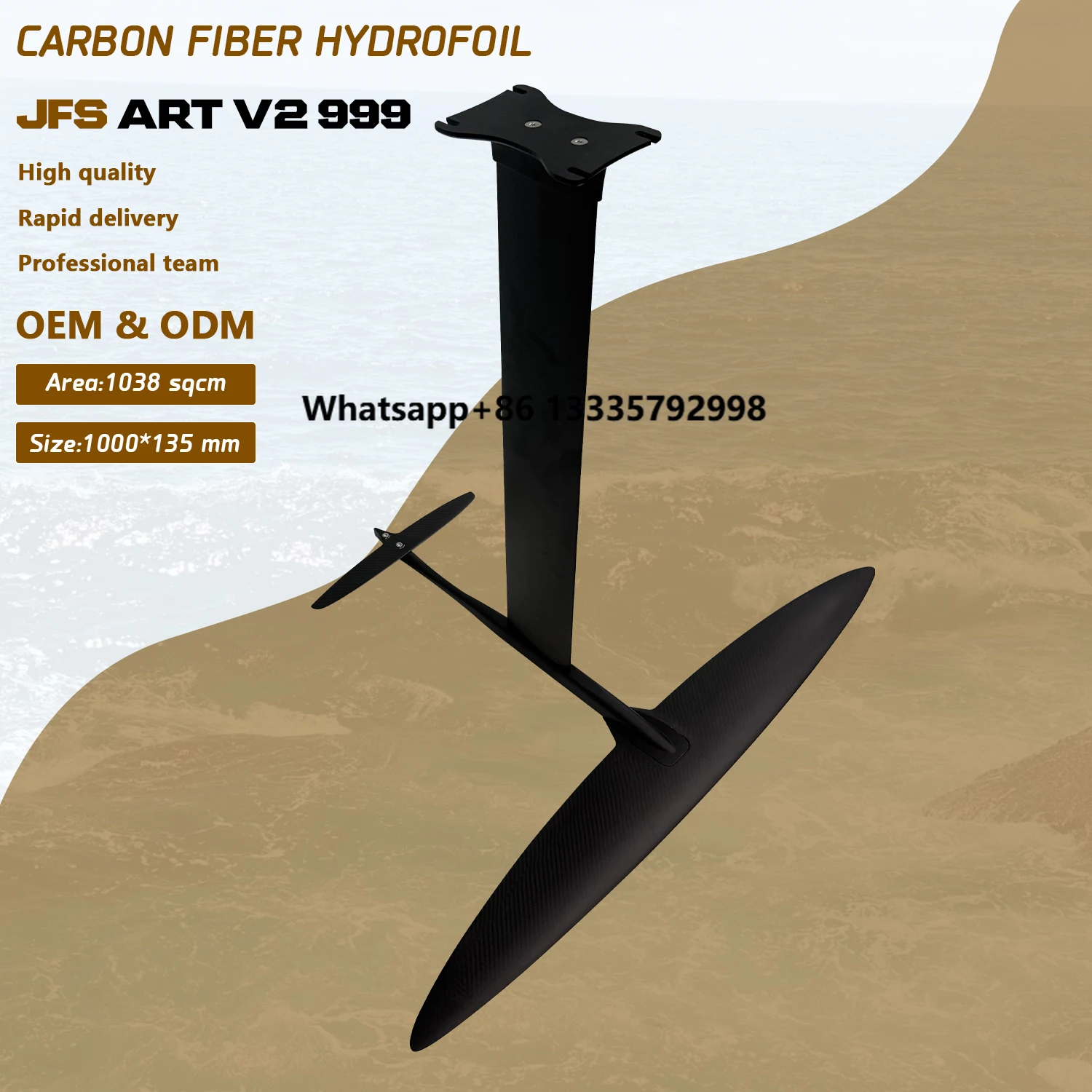 

JFS ART V2 999 High Quality Unisex Wing Foil New Design Carbon Fiber Aluminum Hydrofoil for Water Sports & Ocean Waters Surfing