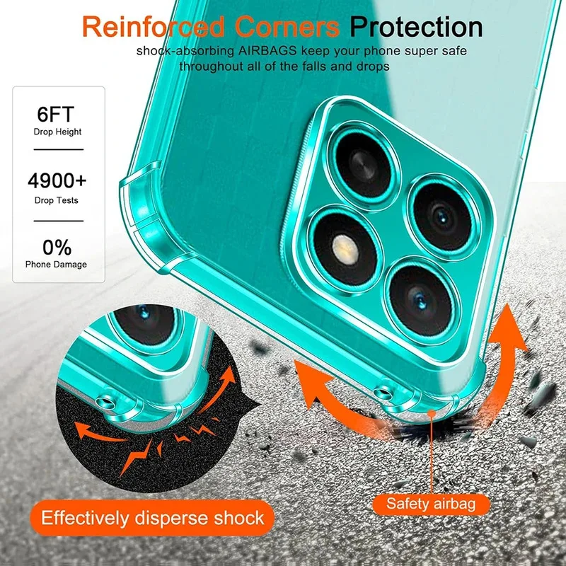 화웨이 아너 X9C X9B X9A X9 X8C X8B X8A X8 X7C X7B X7A X7 X6C X6용 얇은 투명 커버 슬림 쉘 실리콘 소프트 충격 방지 케이스