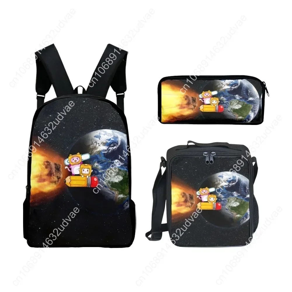 HOT Creative Fashion Classic Cool Lanky-Box 3D Print Set Pupil School Bags Laptop Daypack Backpack Lunch Bag Pencil Case
