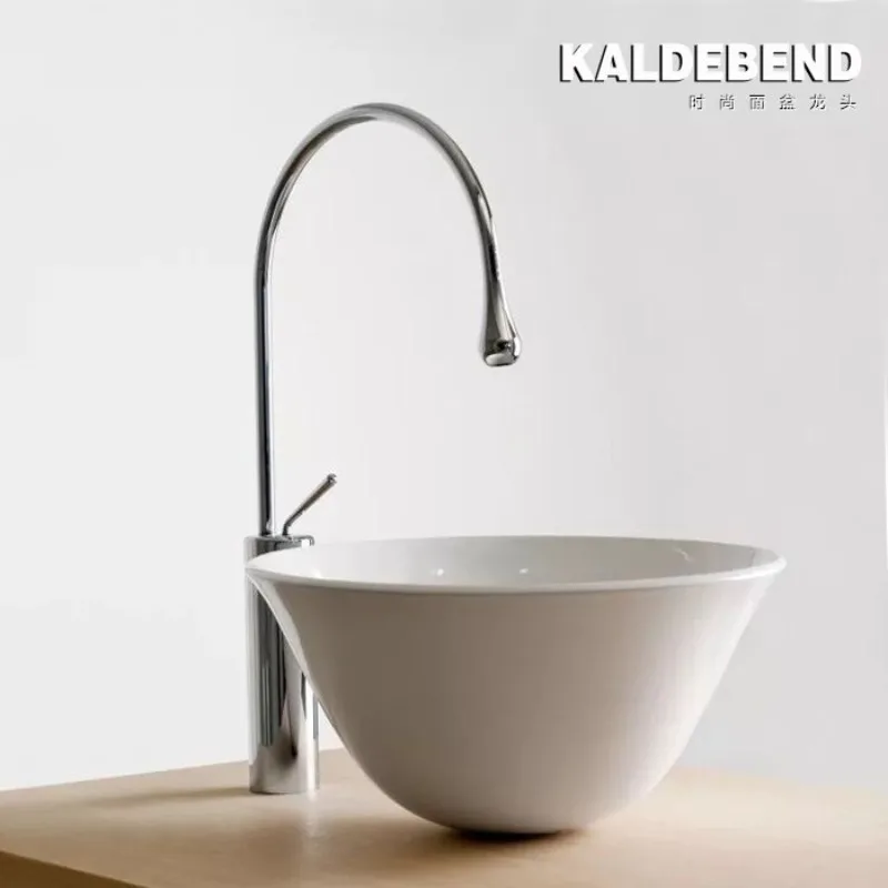 DoLife Store Extended and Raised Countertop Basin Faucet for Bathroom Washbasin Faucet - Light Luxury Hot & Cold Copper Model