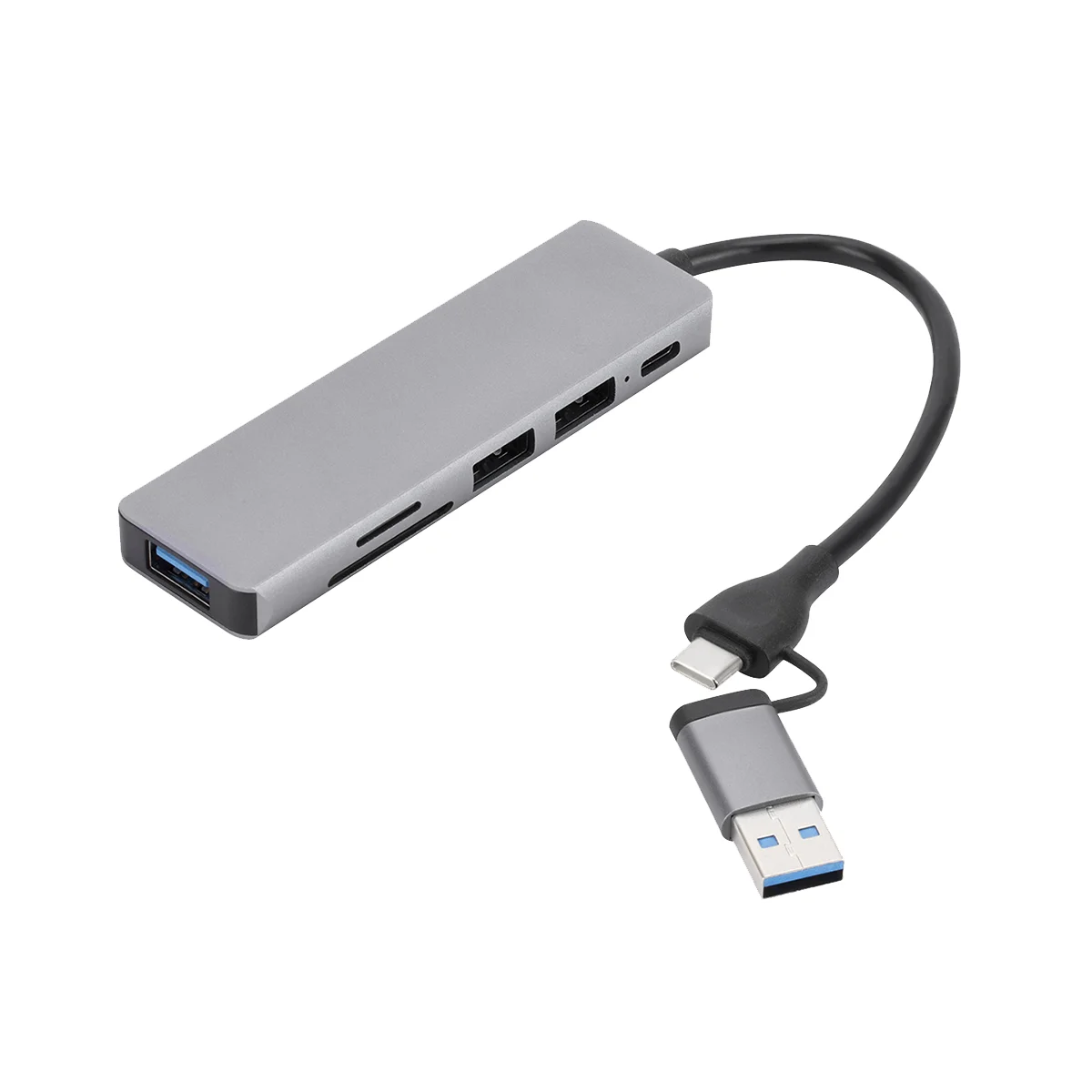 Luar Biasa 6 In 1 USB 3.0 Tipe-c Extender Hub Docking Station Multi USB Splitter Adaptor USB 3.0 2.0 TF SD Reader Slot