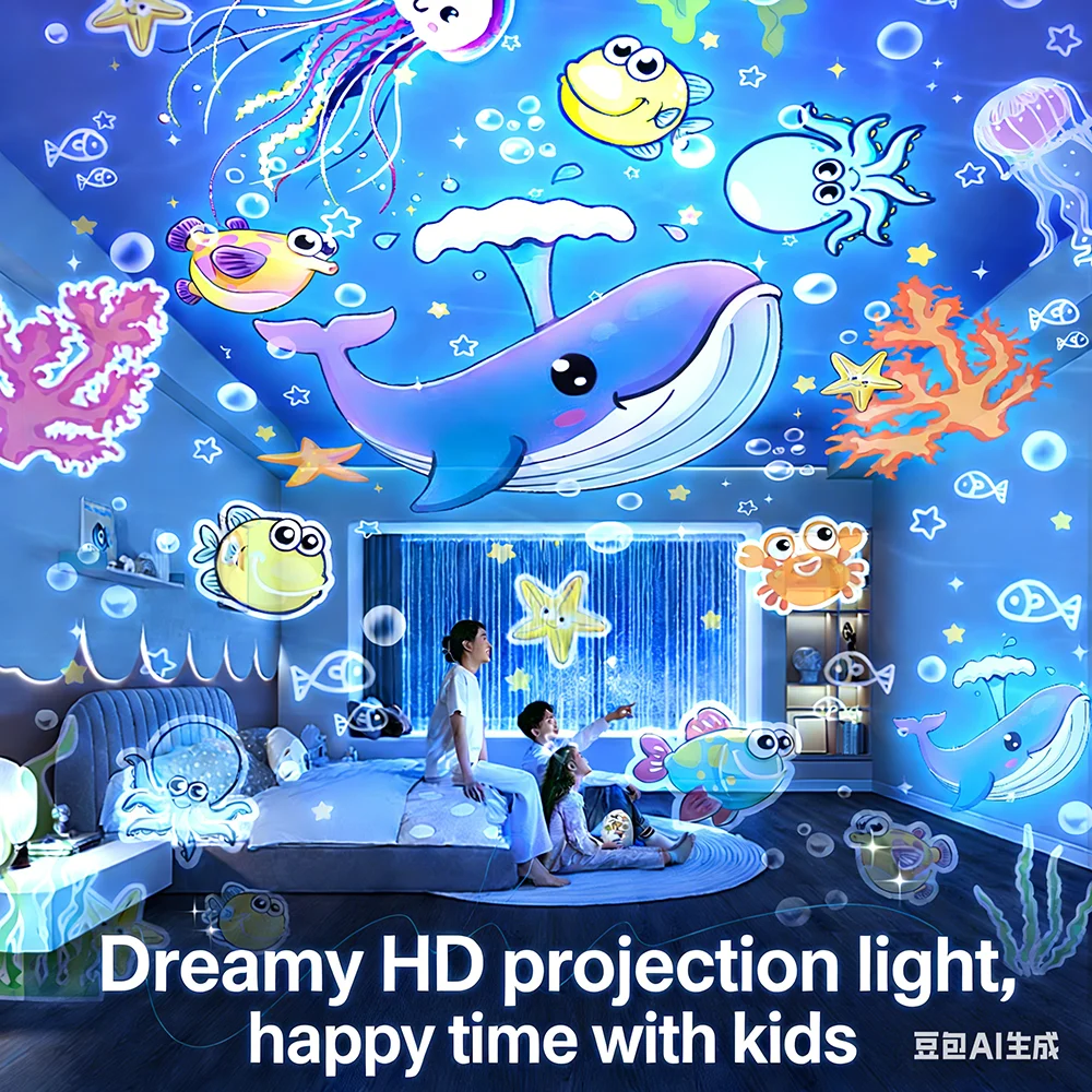 1PC Dinosaur Egg Star Light Projection Rotating Rechargeable Bedroom Ceiling Atmosphere Night Lamp Childrens Gift with 21 Films