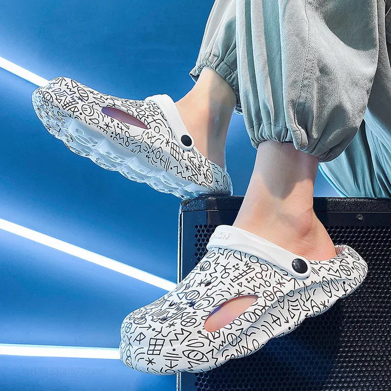 Youpin 2023รองเท้าผู้ชายรองเท้าแตะน้ำหนักเบา EVA, รองเท้าแตะ unisex รองเท้าสำหรับฤดูร้อนรองเท้าแตะชายทะเลระบายอากาศรองเท้าแตะพื้นนุ่ม44