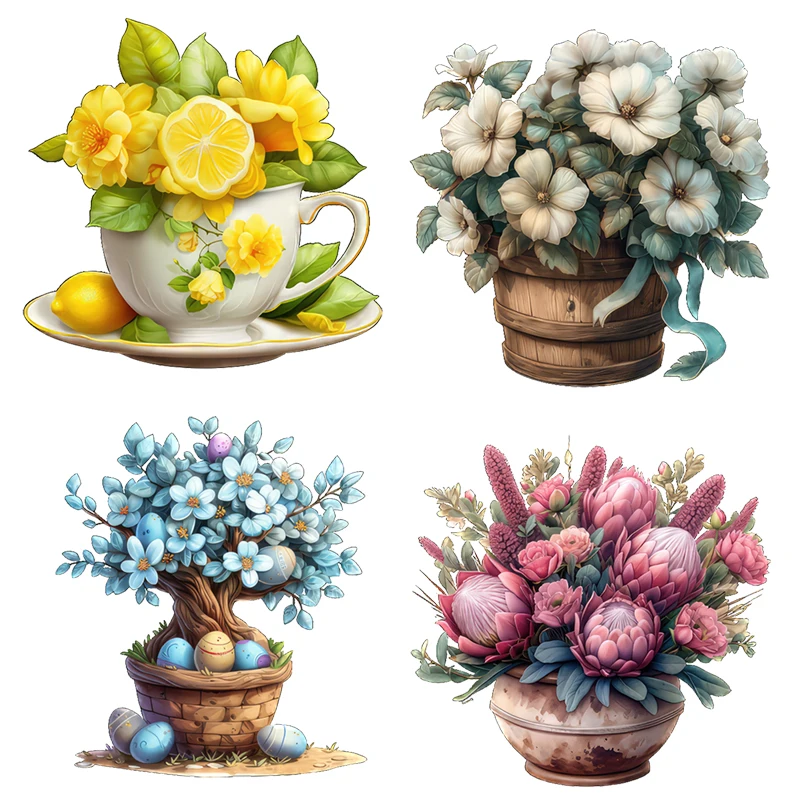 Three Ratels QCF296 Beautiful flower arrangement Pastoral style art wall stickers for home decoration toilet decals