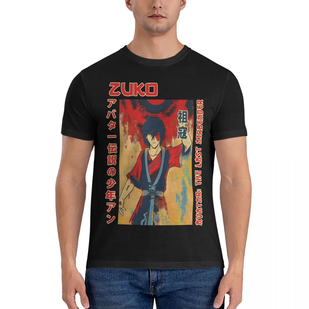 Novelty Action Anime Zuko Art T-Shirts for Men Round Neck 100% Cotton T Shirt Avatar The Last Airbender Short Sleeve Tees