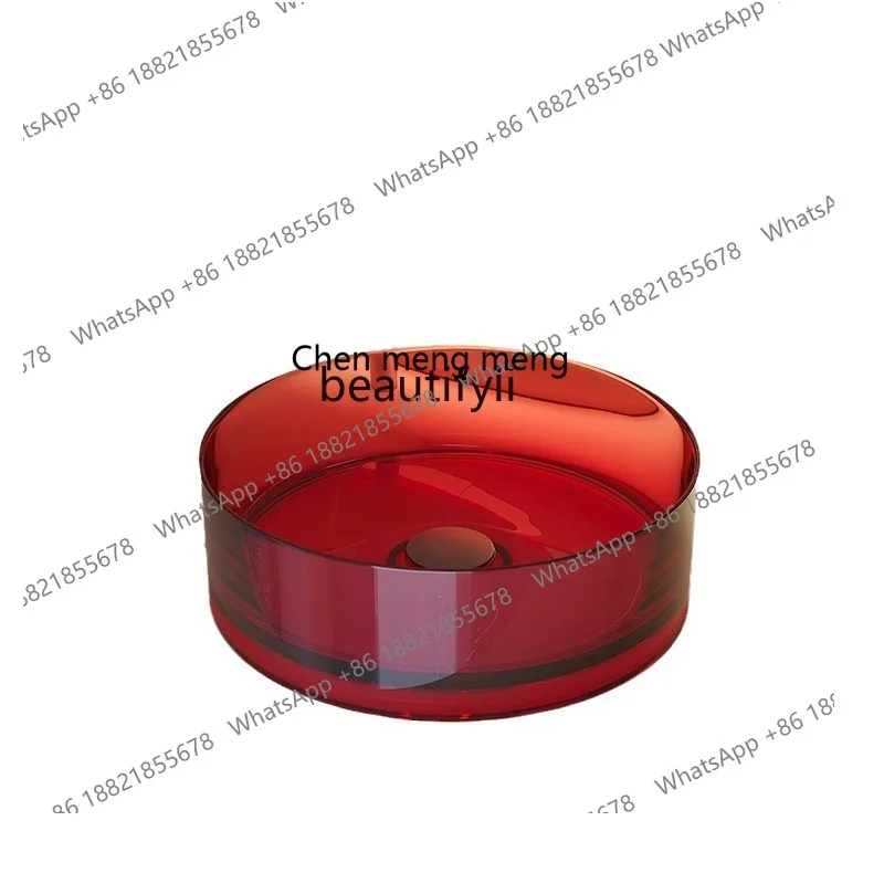 

Transparent resin Color crystal Household table Washbasin Small size bathroom Art hotel Washbasin