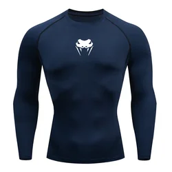 Sports Quick-drying T-shirt Men O-Neck Compression Shirt Gym MMA Long or Short Sleeve T-shirt Men's Rashguard Sports Top Tees