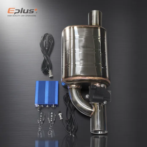 EPLUS Car Exhaust System Electric Valve Control Exhaust Pipe Muffler Kit Adjustable Valve Angle Stainless steel Universal