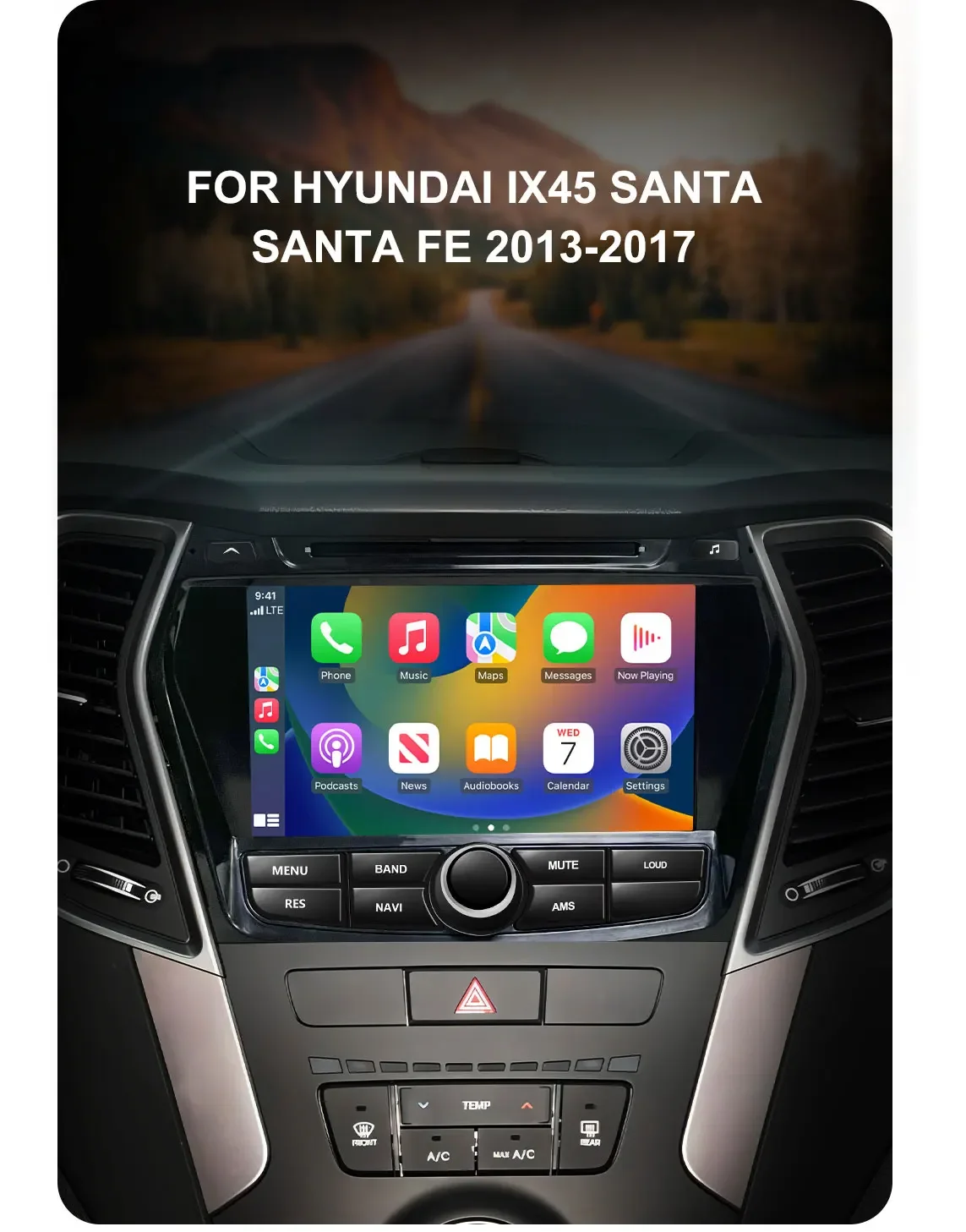 8“ Carplay DSP Car Player Android 13.0 8Core 12GB+256G Radio multimedia GPS Wifi For Hyundai Santa Fe IX45 SantaFe 3 2013-2017