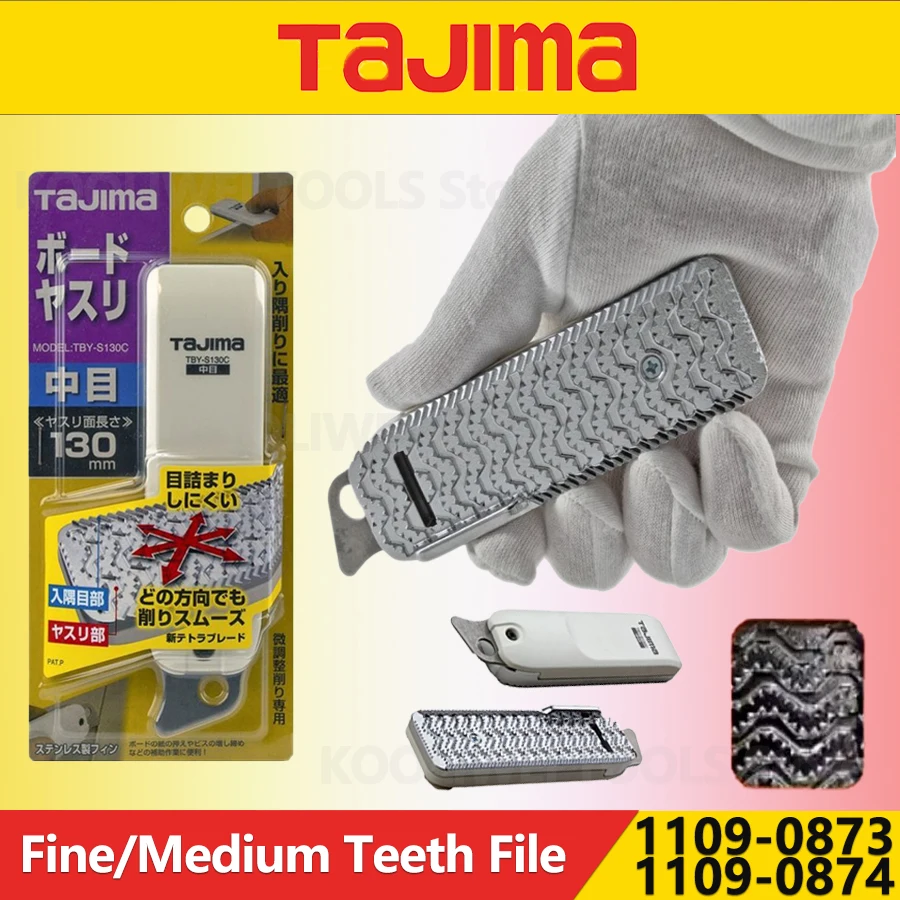 TAJIMA TBY-S130S/C Plaster Board File 1Pcs Multi-Angle Grinding Tool Fine Tooth/Medium Teeth File 1109-0873/1109-0874