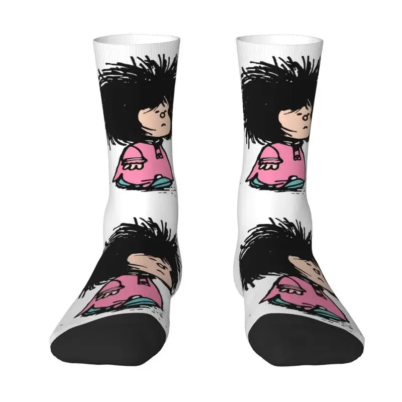 Kawaii Humor Manga Mafalda Socks Women Men Warm 3D Print Quino Argentina Cartoon Football Sports Socks