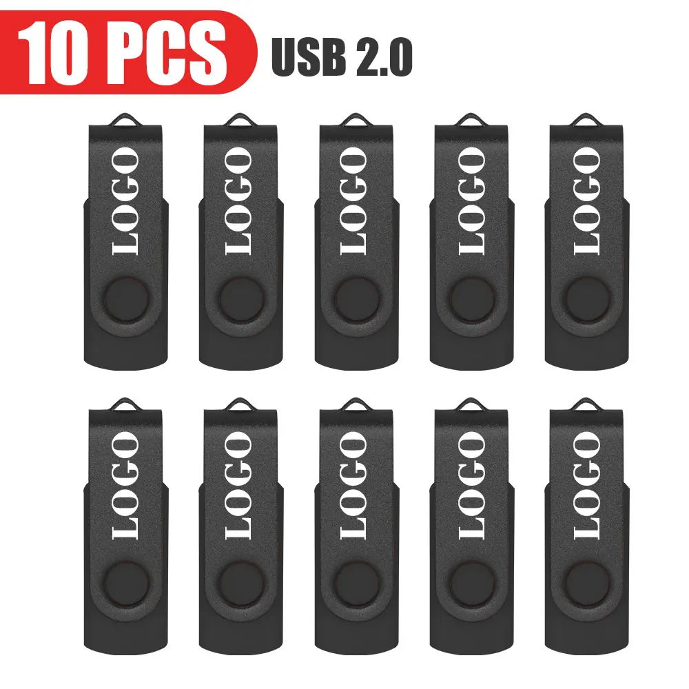10 Stks/partij Usb Flash Drive 64Gb Pen Drive 512Mb 1Gb 2Gb 4Gb 8Gb 16Gb Pendrives Usb Stick 32Gb Geheugenstick Gratis Aangepast Logo Cadeau