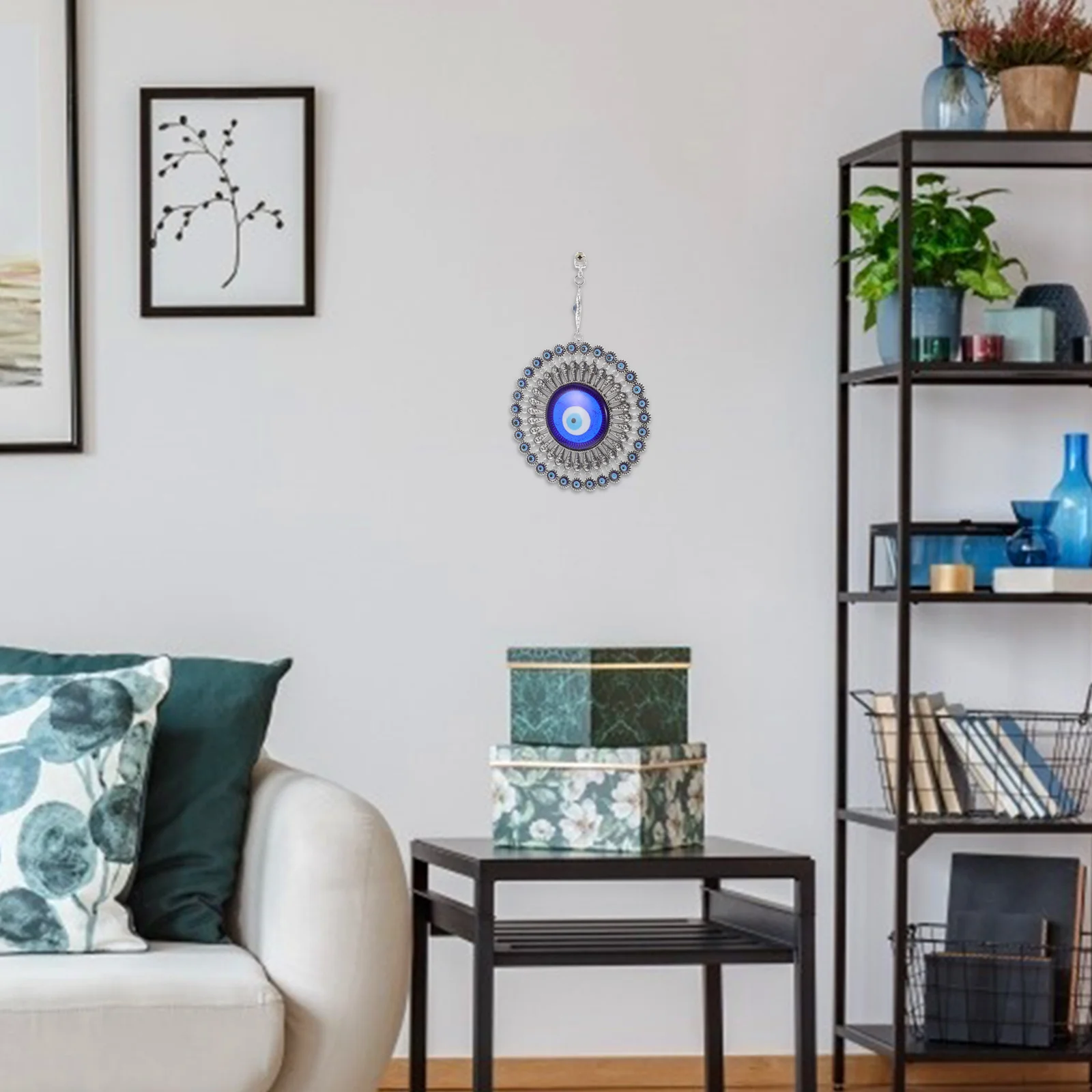 

Blue Eye Hanging Decor Turkish Devil's Eye Pendant Wall Hanging Adornment for Living Room Bedroom Office Space Decor