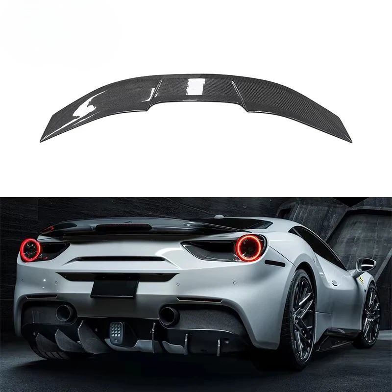 

New Carbon Fibre V Style 488 Rear Wing for Ferrari 488 GTB Performance Rear Spoiler Diffuser Upper Splitter Bumper Kitcustom