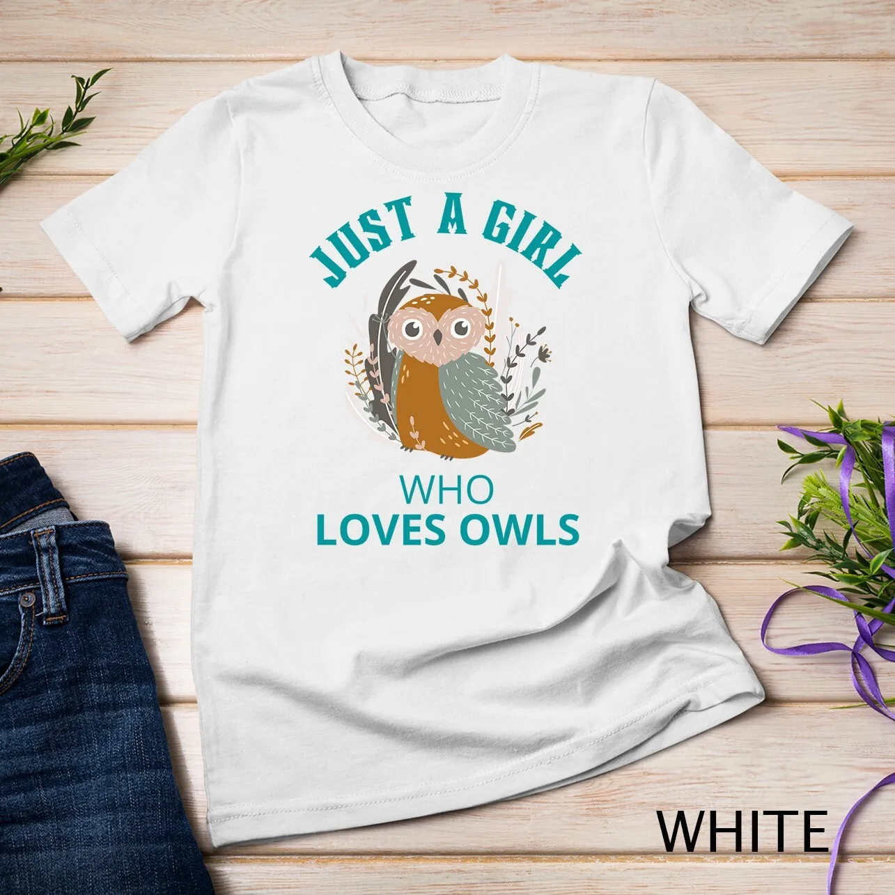 

Женская детская футболка Just A Girl Who Loves Owls