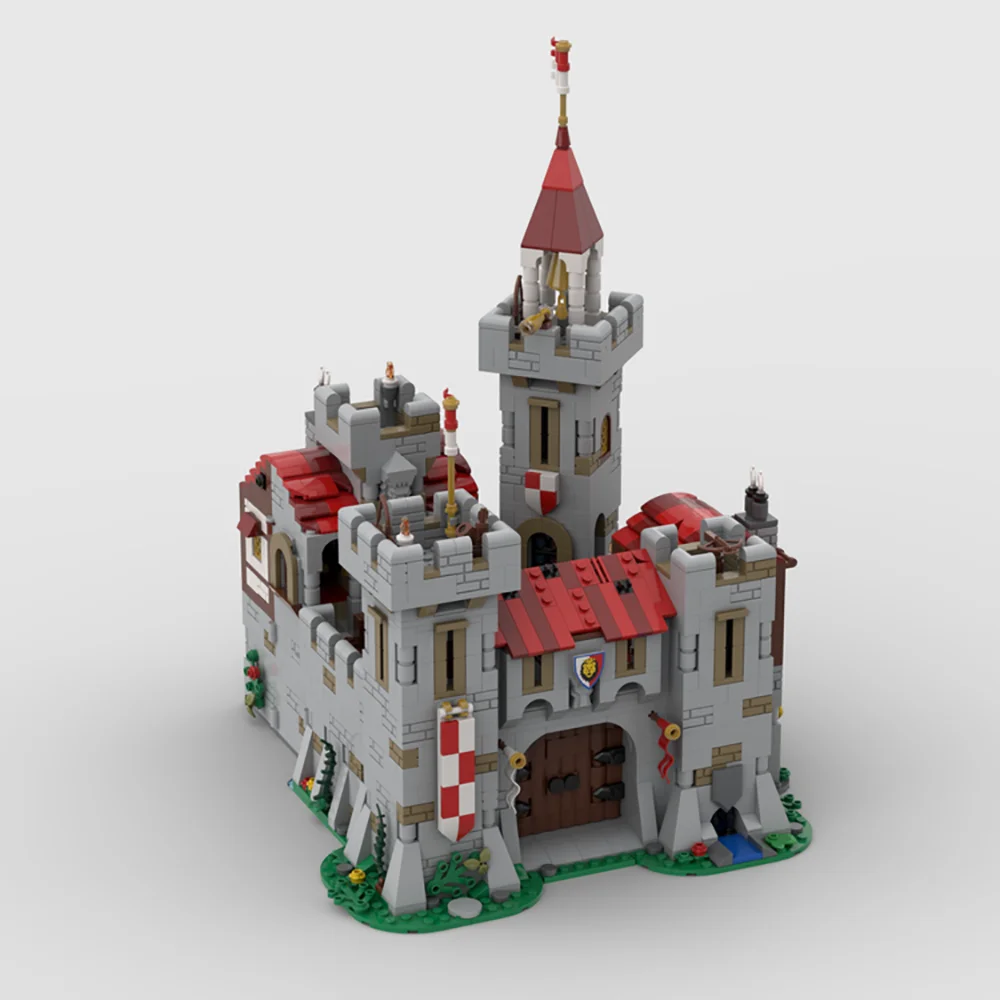 2580 Uds. Escena arquitectónica MOC Castillo del León del río de la Edad Media modelo montaje bloque de construcción Tov regalo para niños MOC-176629