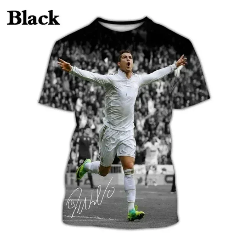 Summer Fashion Football Star Cristiano Ronaldo 3D Printing T-shirts Mens Oversized T Shirt New O-Neck Short Sleeve Tops