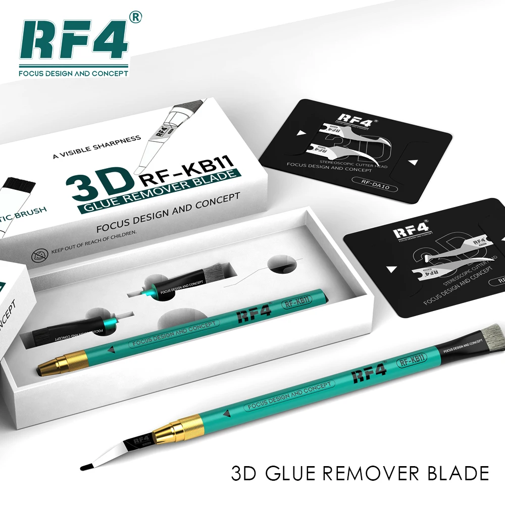 Tin Raspagem Lâmina Anti-static Escova de Remoção de Cola Placa-mãe ic Chip Nand Cpu Layered Welding Pad Clean Tool Rf4 Rf-kb11 3d
