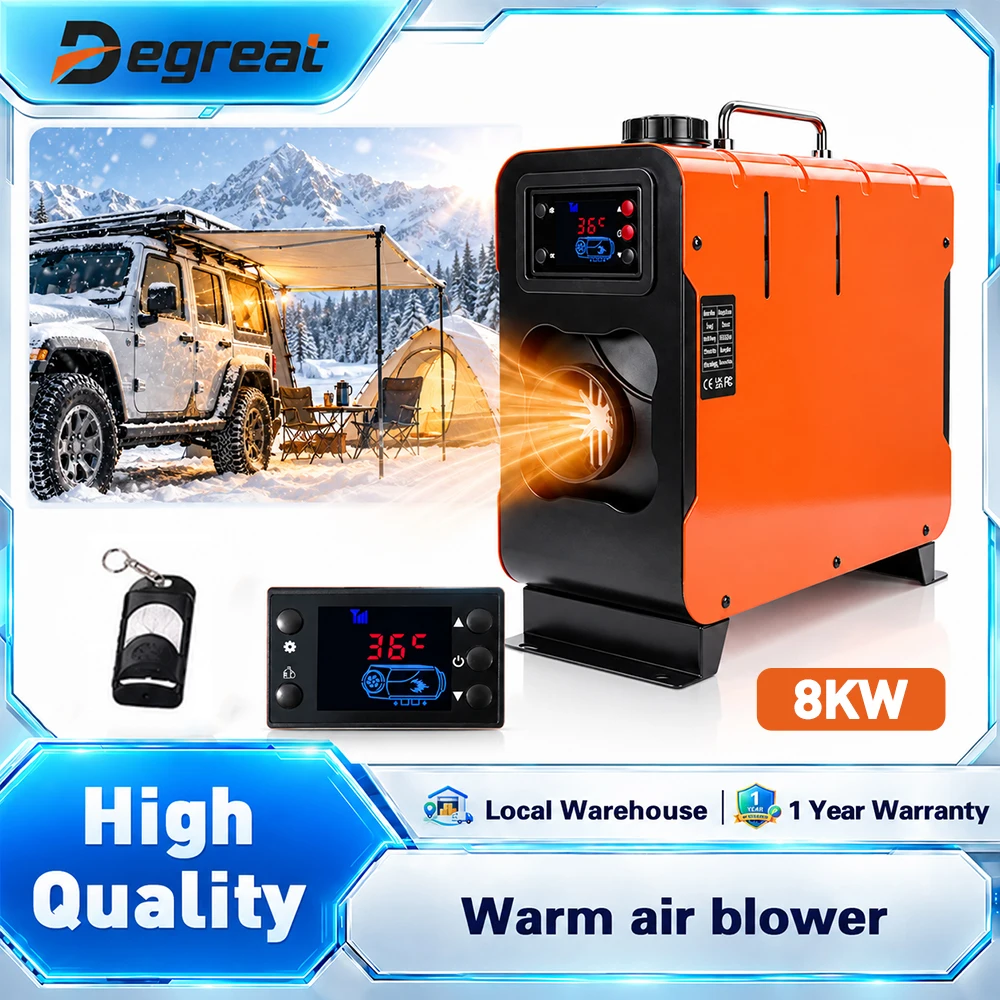 Image of Degreat Diesel Standheizung 12V 24V Diesel Luftheizung 8KW Diesel Standheizung mit Fernbedienung LCD-Anzeige Autoheizung für Autos Busse LKWs Wohnmobile Boote