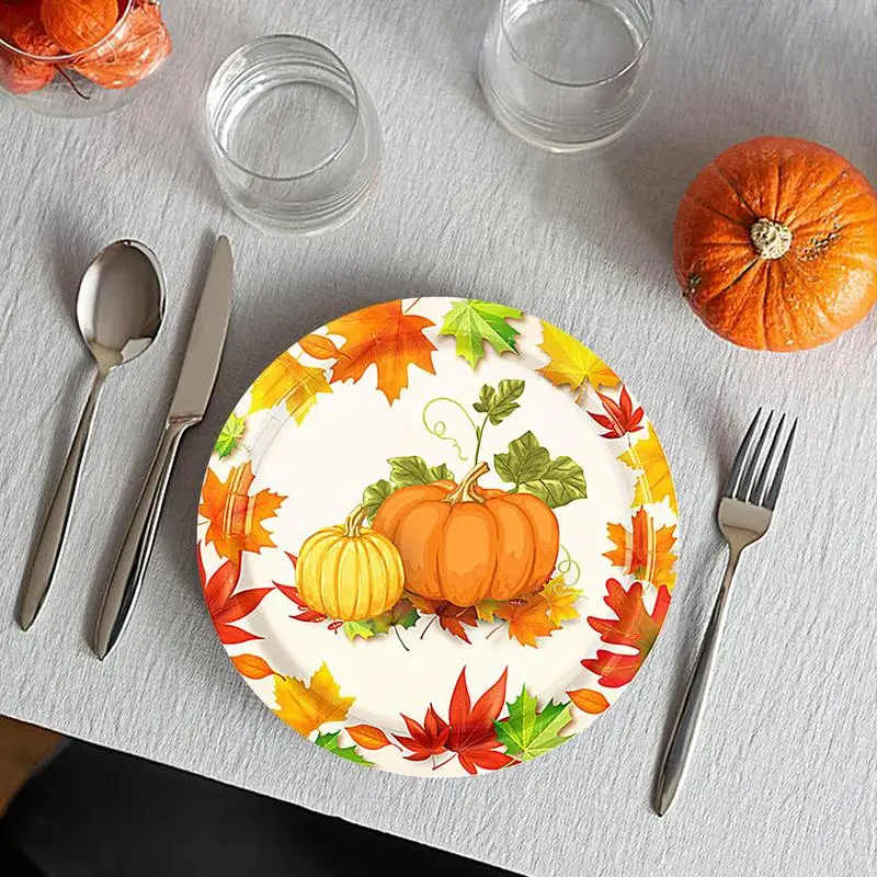 Autumn Party Plates Thanksgiving Party Plates And Napkins Party Supplies Maple Leaves Pumpkin Autumn Thanksgiving Harvest Party