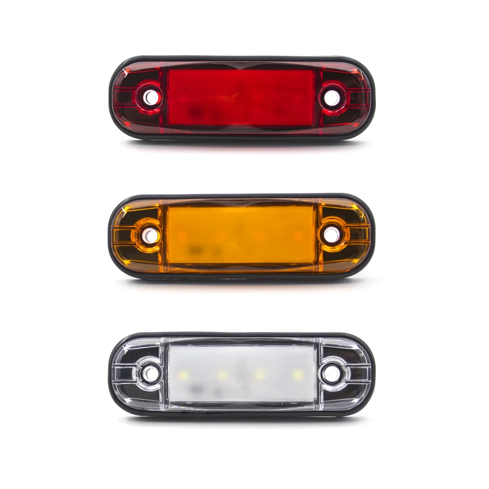 5pcs 12V 24V 4 LED External Rear Side Marker Warning Light Signal Clearance Indicator Lamp Trailer Truck Lorry Bus Caravan