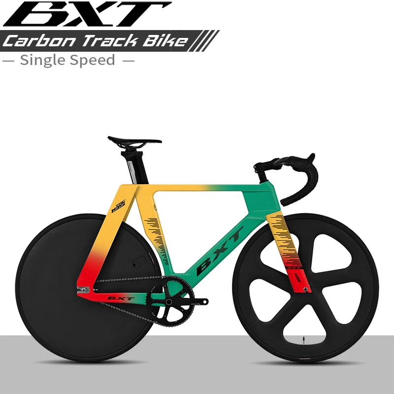 BXT Carbon Fiber Fixed Gear Track Bike Complete Lightweight Fixie Racing Bicycle
