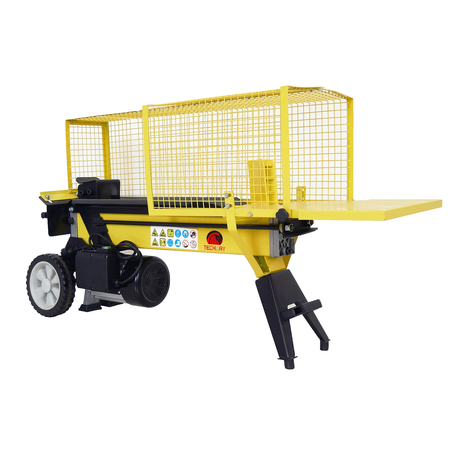 Techway New CE 5 Ton / 7 Ton Electric Wood Splitters 1500W / 2300W Motor 4 wedge Splitting 110V 220V Log Splitter