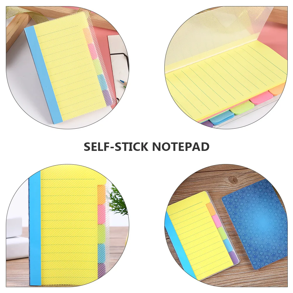 

2 Pcs Notebook Self Stick Note Pads Planner Notebook School Paper Notepad Planner Neon Colors Portable Reusable