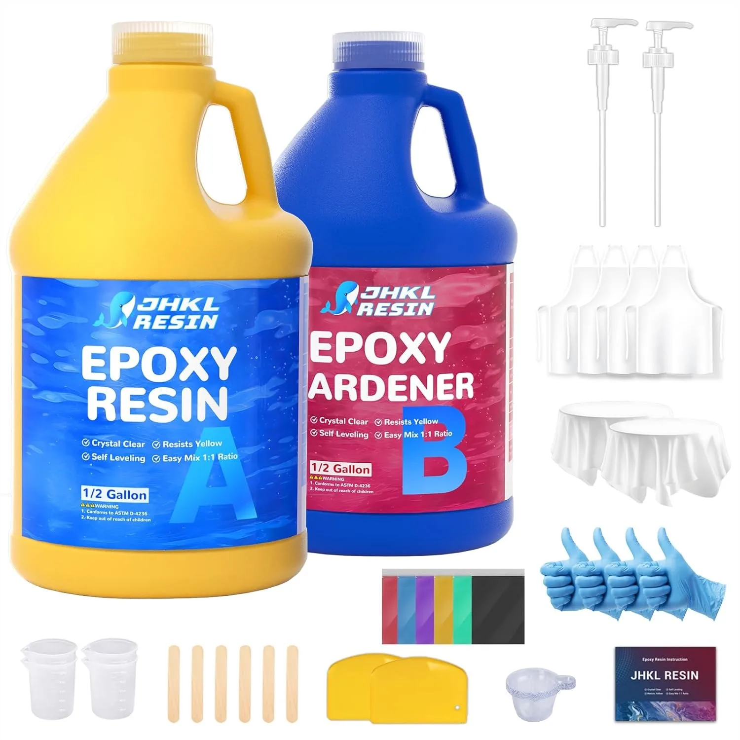 

Epoxy Resin Kit 1 Gallon Crystal Clear, No Bubble, Non-Yellowing for Casting & Coating, DIY Jewelry Making, Art Crafts