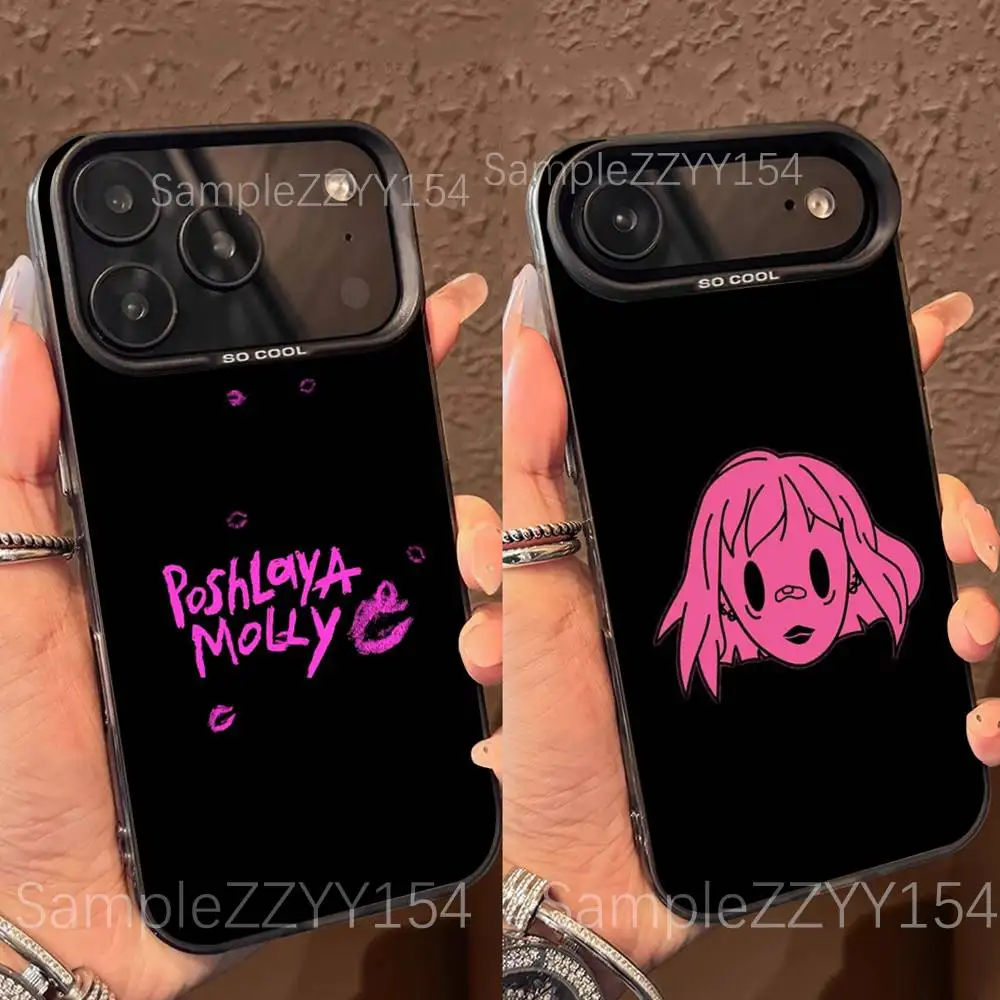 

Poshlaya Molly Band Phone Case For IPhone 15,16,17,13,14,11,12,Pro,Max,Plus,E,Air,Mini Gray Matte Shockproof Back Cover