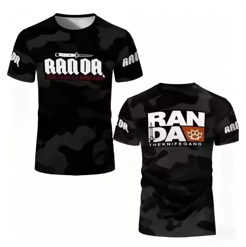 MMA Boxing RANDA Training Camo Jersey Fans Summer Breathable Fitness Tees Men's Casual Round Neck Short Sleeve Men's T-shirt Top