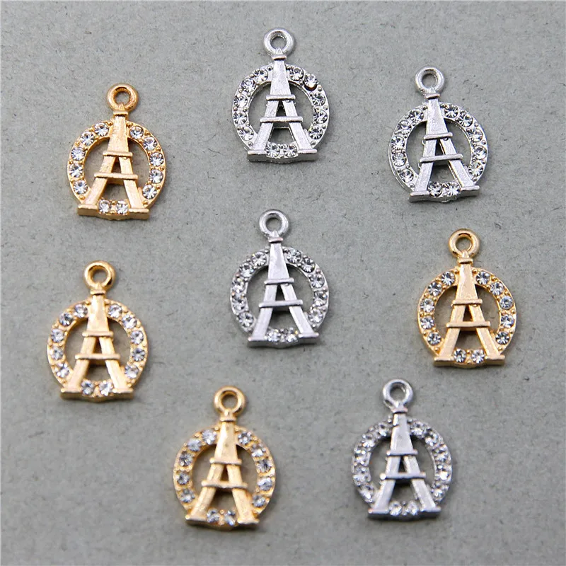 6pcs Accessories Eiffel Tower Necklace NEW Crystal Rhinestone Necklaces For Women Wedding Valentine's Day Gifts pendant