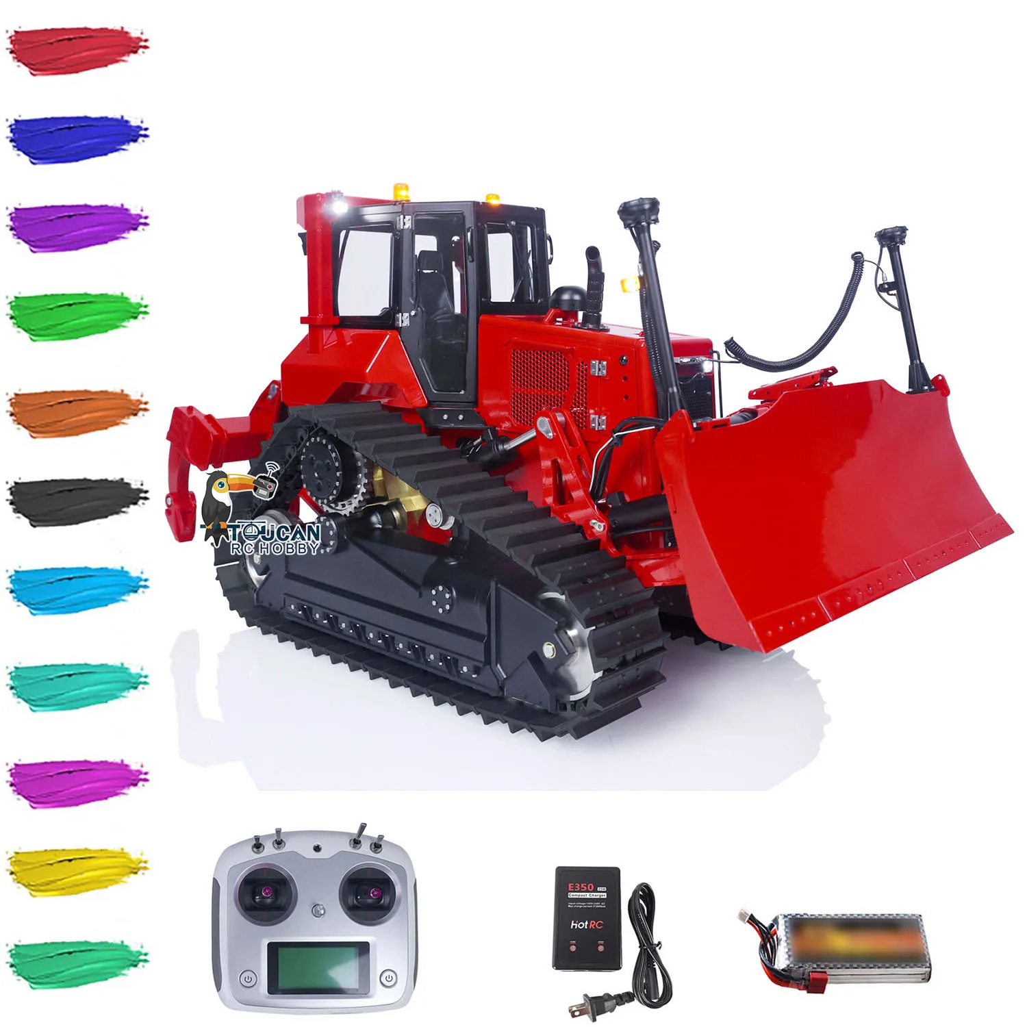 RTR LESU DT60 RC Hydraulic Bulldozer 1/14 Remote Control Dozer Crawler Construction Machine Car Model Light Sound Set THZH1573