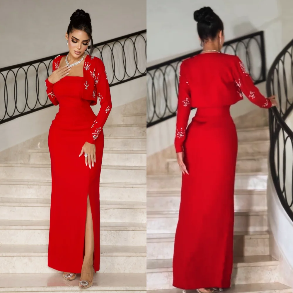 

Customized Jersey Rhinestone Straight Midi Dresses Bespoke Occasion Women Luxury Evening Dresses Elegant Party Wedding Sparkle