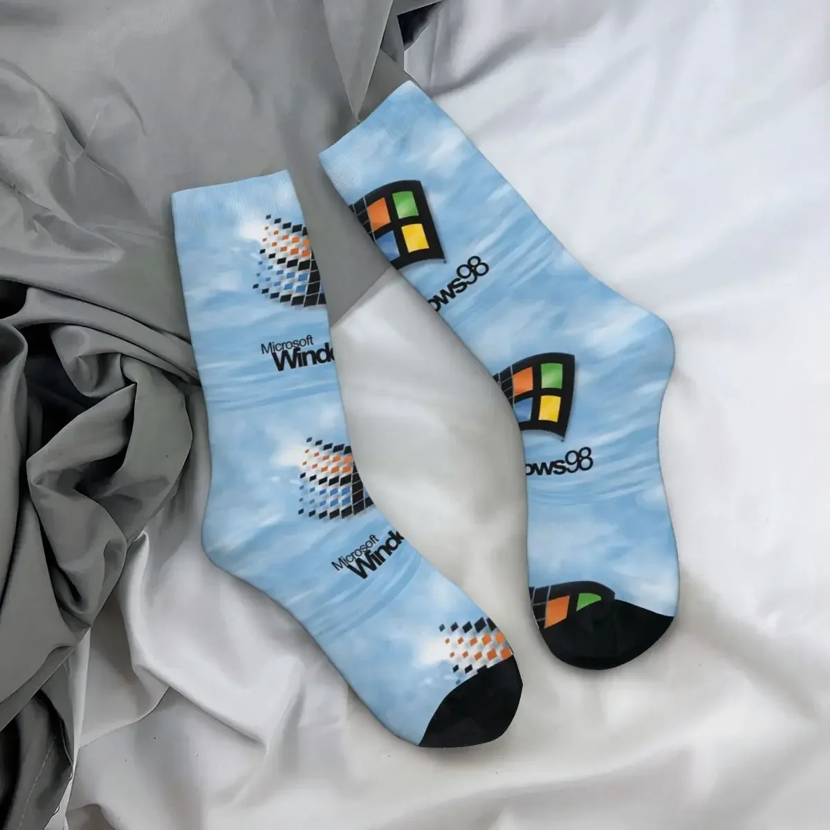 All Seasons Crew Stockings Windows 98 Start Screen Socks Fashion Long Socks for Men Women Valentine's Day Gifts