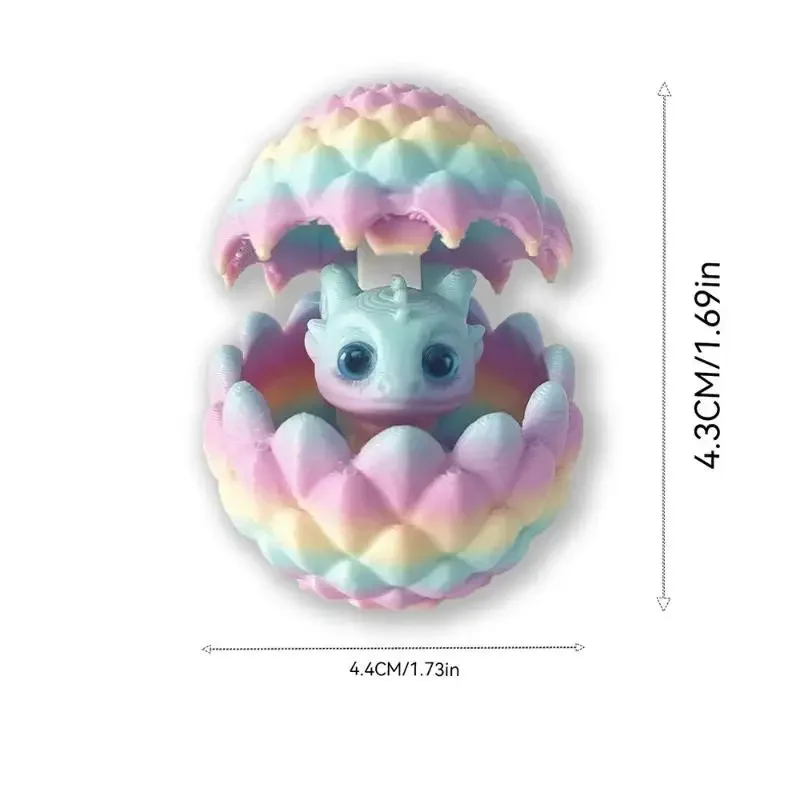 Set di ornamenti decorativi stampati in 3D con uovo di drago con piccolo drago all'interno di mobili per decorazioni per la casa di Natale, regalo per il desktop