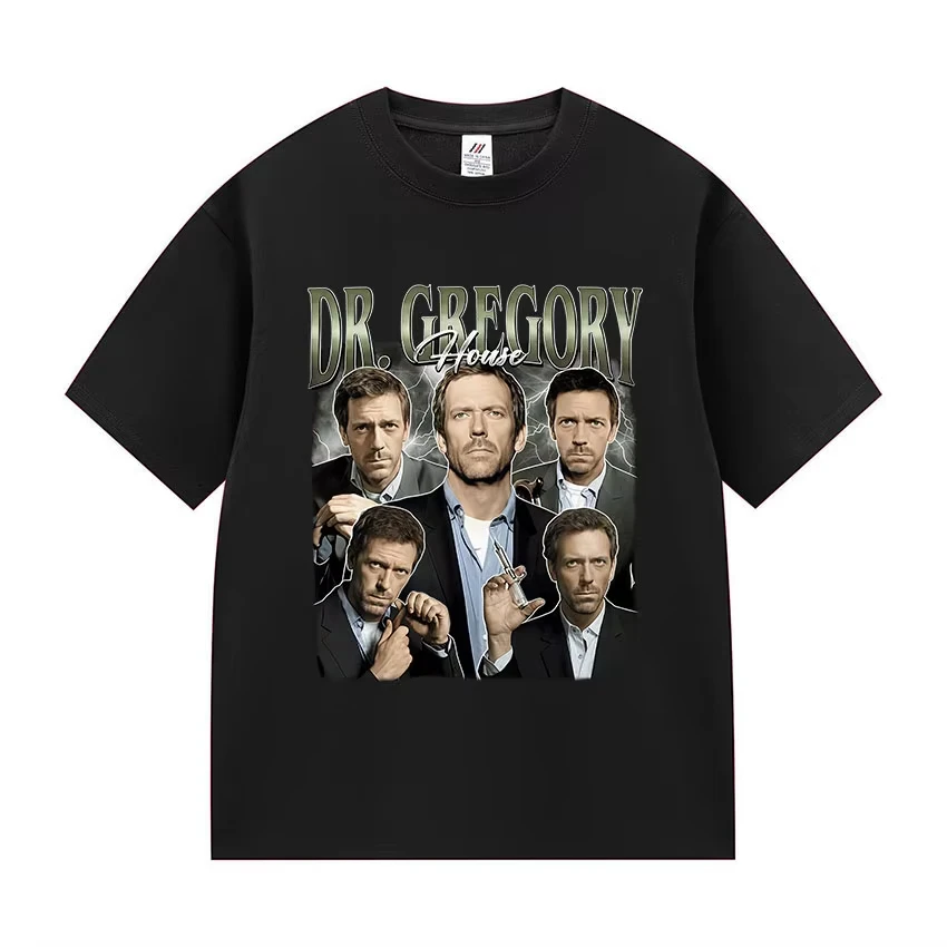 Camiseta gráfica Vintage de Dr. Gregory House Md para mujer, camisetas de manga corta a la moda gótica, camiseta informal 100% de algodón para hombre, ropa de calle