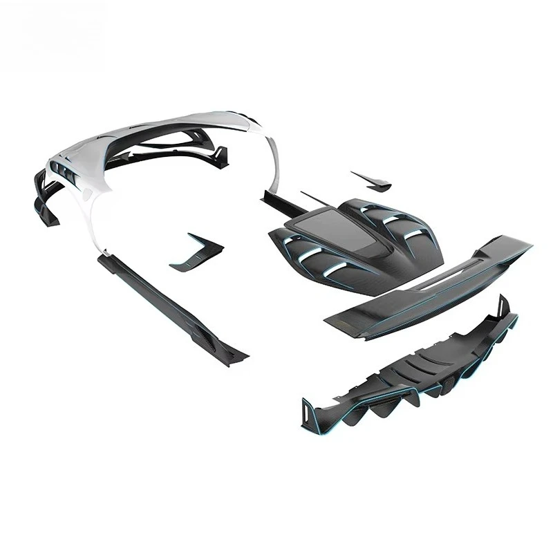 BatFury Aero Style Dry Carbon Fiber Body Kits for 296 GTB Front Hood Side Skirt Trunk Rear Spoiler Diffuser Car Parts