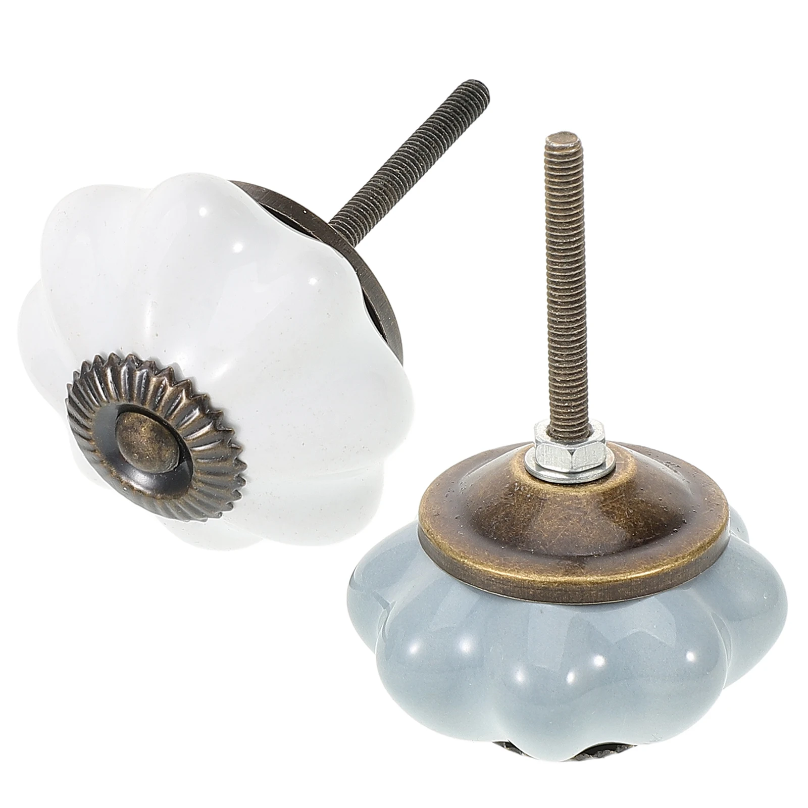 

2 Pcs Cabinet Door Handles Furniture Knobs Pull Handle Drawer Pulls White Blue Pumpkin for Kitchen Bedroom Furniture Hardware