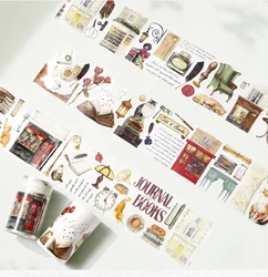 WT Cat Bookstore, Fairy Tale British Style Journal Paper Washi Pet Tape English Ins Style Die Cutting