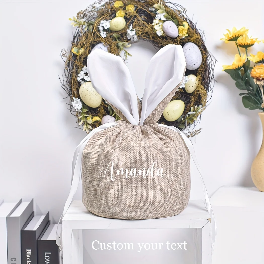 

Custom Text Drawstring Pouch Personalized Logo Reusable Cotton Linen Bag Lightweight Travel Storage Bag for Sports Shopping