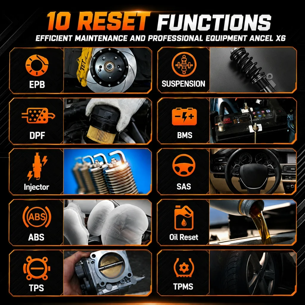 ANCEL X6 Bluetooth OBD2 Auto-Scanner ABS SRS Öl EPB BMS SAS TPMS D.PF Reset Alle Systeme Diagnose OBD 2 Auto-Reparaturwerkzeuge – Detail 4