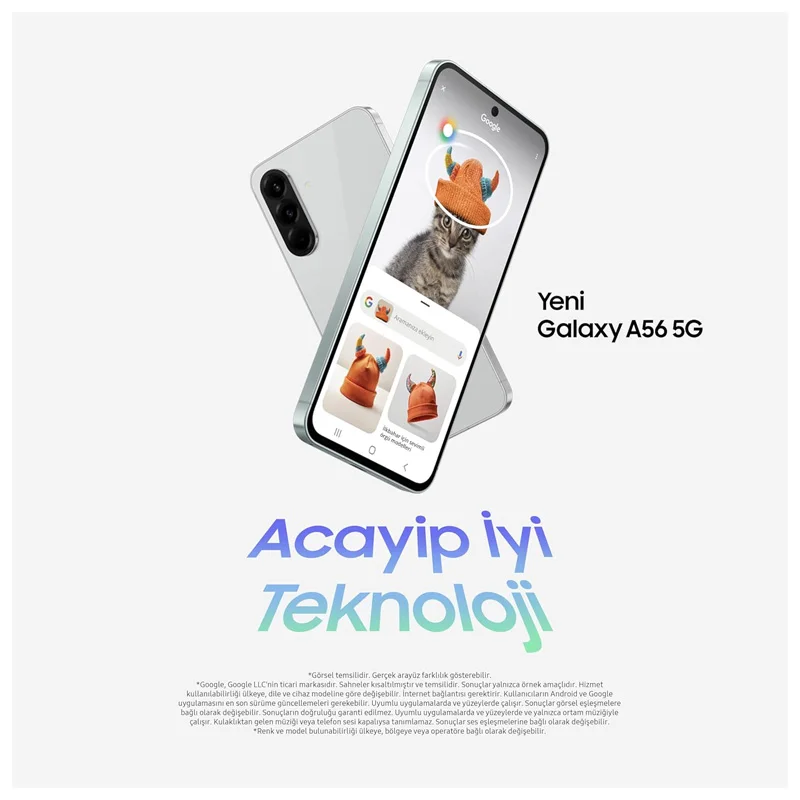 هاتف Samsung Galaxy A56 5G الذكي إصدار الشرق الأوسط Exynos 1580، شاشة Super AMOLED مقاس 6.7 بوصة، 120 هرتز، 50 ميجابكسل، 5000 مللي أمبير، NFC، IP67، N